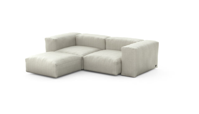 Preset three module chaise sofa - herringbone - stone - 230cm x 199cm