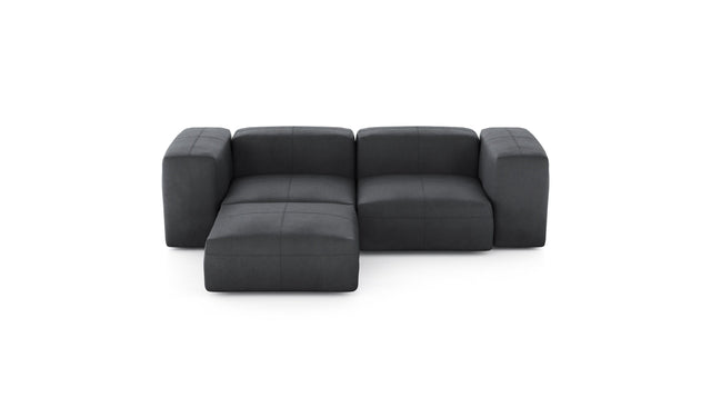 Preset three module chaise sofa - leather - dark grey - 230cm x 199cm