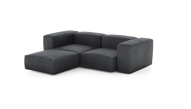 Preset three module chaise sofa - leather - dark grey - 230cm x 199cm