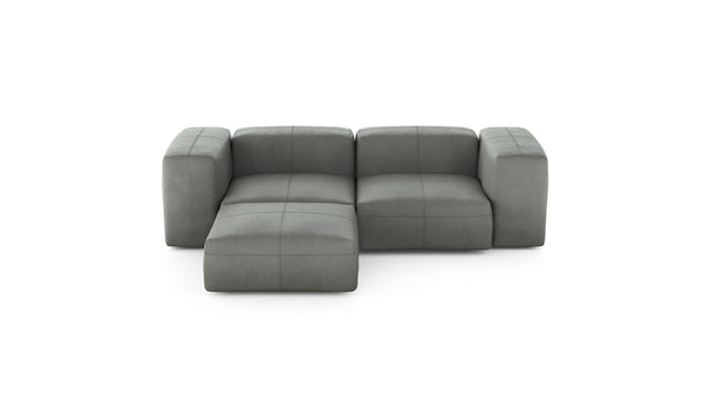 Preset three module chaise sofa - leather - light grey - 230cm x 199cm