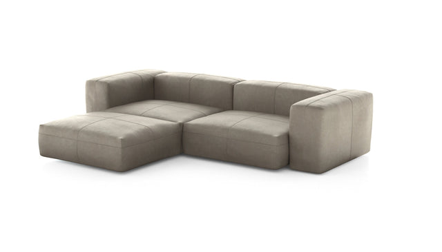 Preset three module chaise sofa - leather - beige - 272cm x 199cm