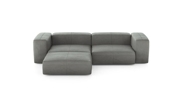 Preset three module chaise sofa - leather - light grey - 272cm x 199cm