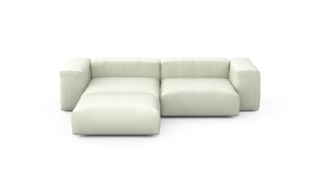 Preset three module chaise sofa - herringbone - beige - 272cm x 220cm