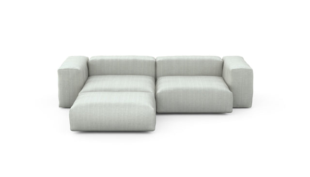 Preset three module chaise sofa - herringbone - light grey - 272cm x 220cm