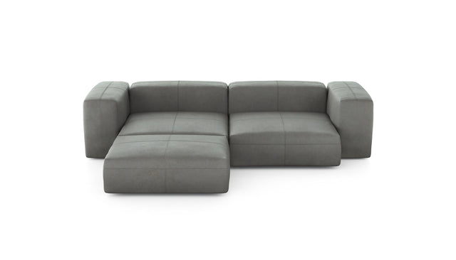 Preset three module chaise sofa - leather - light grey - 272cm x 220cm