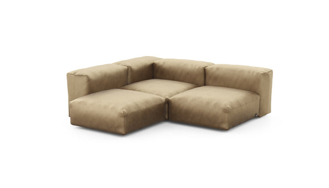 Preset three module corner sofa - velvet - caramel - 199cm x 199cm