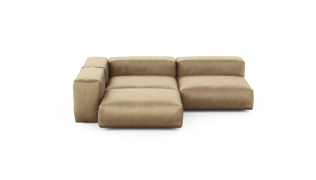 Preset three module corner sofa - velvet - caramel - 220cm x 220cm