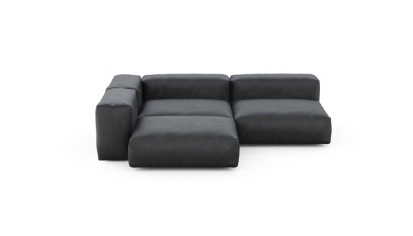 Preset three module corner sofa - velvet - dark grey - 220cm x 220cm