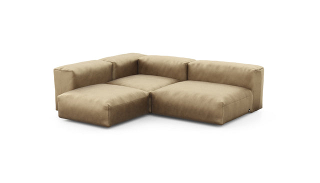 Preset three module corner sofa - velvet - caramel - 241cm x 199cm