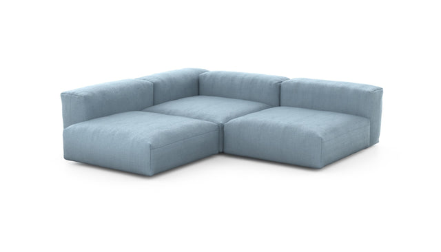 Preset three module corner sofa - herringbone - light blue - 241cm x 241cm