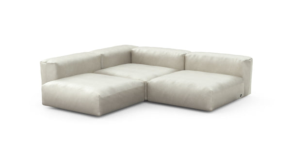 Preset three module corner sofa - velvet - creme - 241cm x 241cm