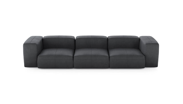 Preset three module sofa - leather - dark grey - 314cm x 115cm