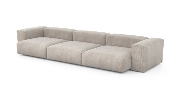 Preset three module sofa - cord velours - platinum - 377cm x 136cm
