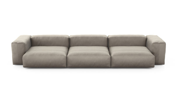 Preset three module sofa - velvet - stone - 377cm x 136cm