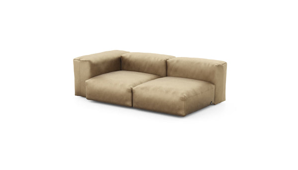 Preset two module chaise sofa - velvet - caramel - 199cm x 115cm