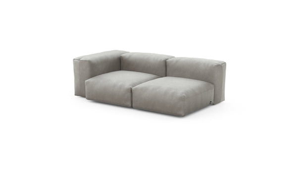Preset two module chaise sofa - velvet - light grey - 199cm x 115cm