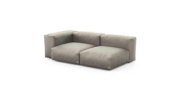 Preset two module chaise sofa - velvet - stone - 199cm x 115cm