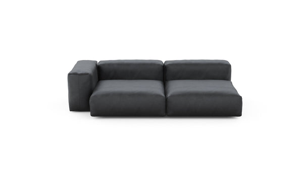 Preset two module chaise sofa - velvet - dark grey - 241cm x 136cm