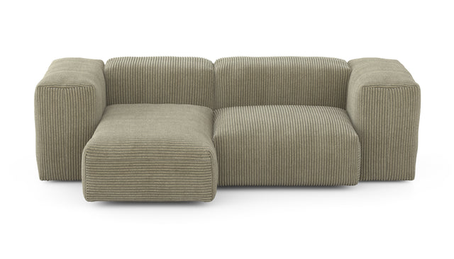 Preset two module chaise sofa - 209 x 115 - cord velour - khaki