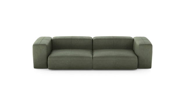 Preset two module sofa - leather - olive - 272cm x 115cm