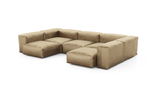 Preset u-shape sofa - velvet - caramel - 314cm x 199cm