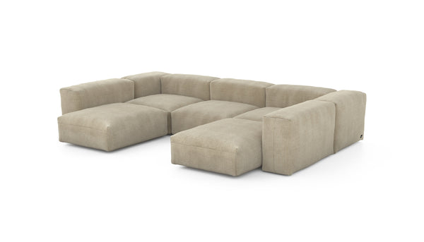 Preset u-shape sofa - cord velours - sand - 314cm x 220cm