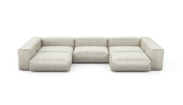 Preset u-shape sofa - velvet - creme - 377cm x 199cm
