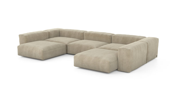 Preset u-shape sofa - cord velours - sand - 377cm x 220cm