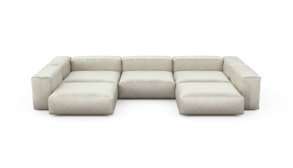 Preset u-shape sofa - velvet - creme - 377cm x 220cm