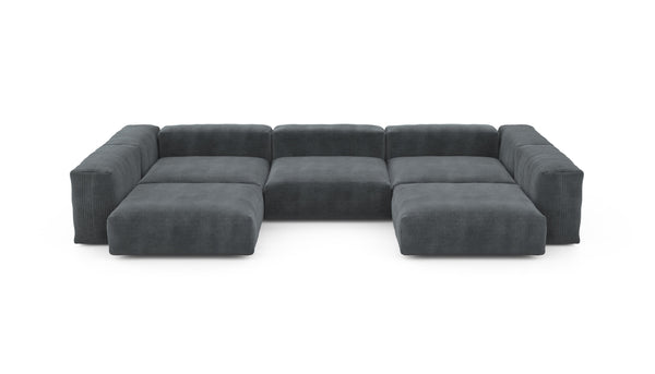 Preset u-shape sofa - cord velours - dark grey - 377cm x 241cm
