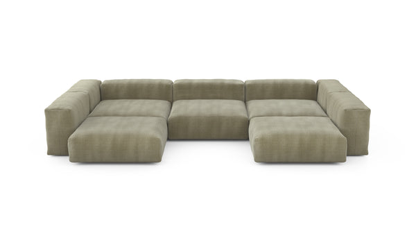 Preset u-shape sofa - cord velours - khaki - 377cm x 241cm