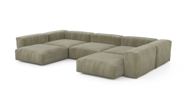 Preset u-shape sofa - cord velours - khaki - 377cm x 241cm