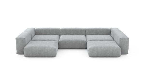 Preset u-shape sofa - cord velours - light grey - 377cm x 241cm