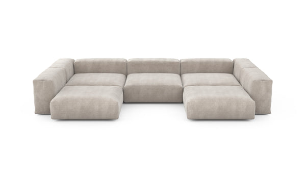 Preset u-shape sofa - cord velours - platinum - 377cm x 241cm