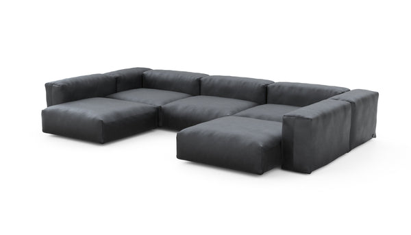 Preset u-shape sofa - velvet - dark grey - 377cm x 241cm