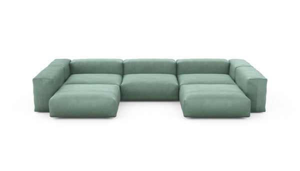 Preset u-shape sofa - velvet - mint - 377cm x 241cm