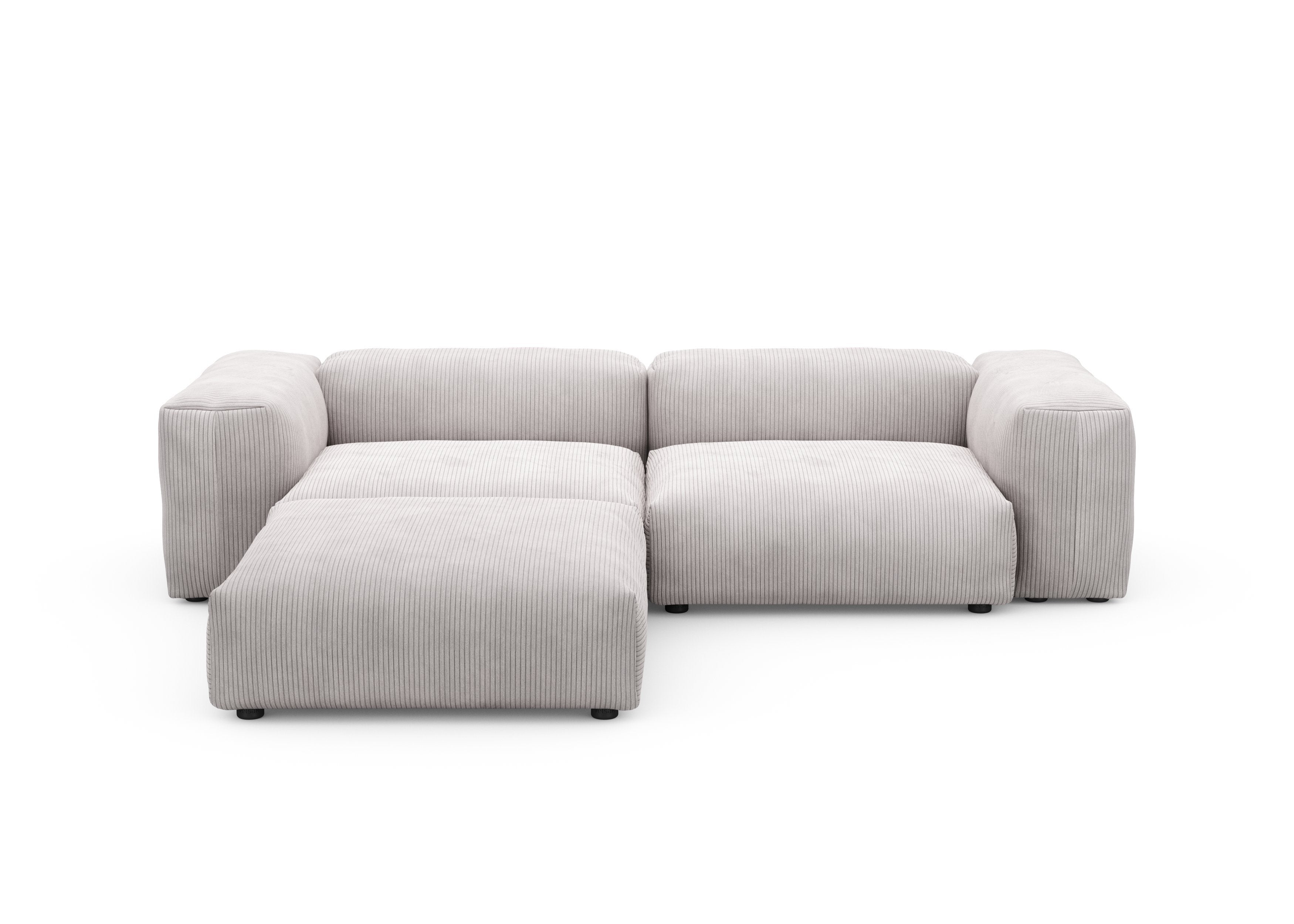 vetsak®-Corner Sofa L Cord Velours platinum