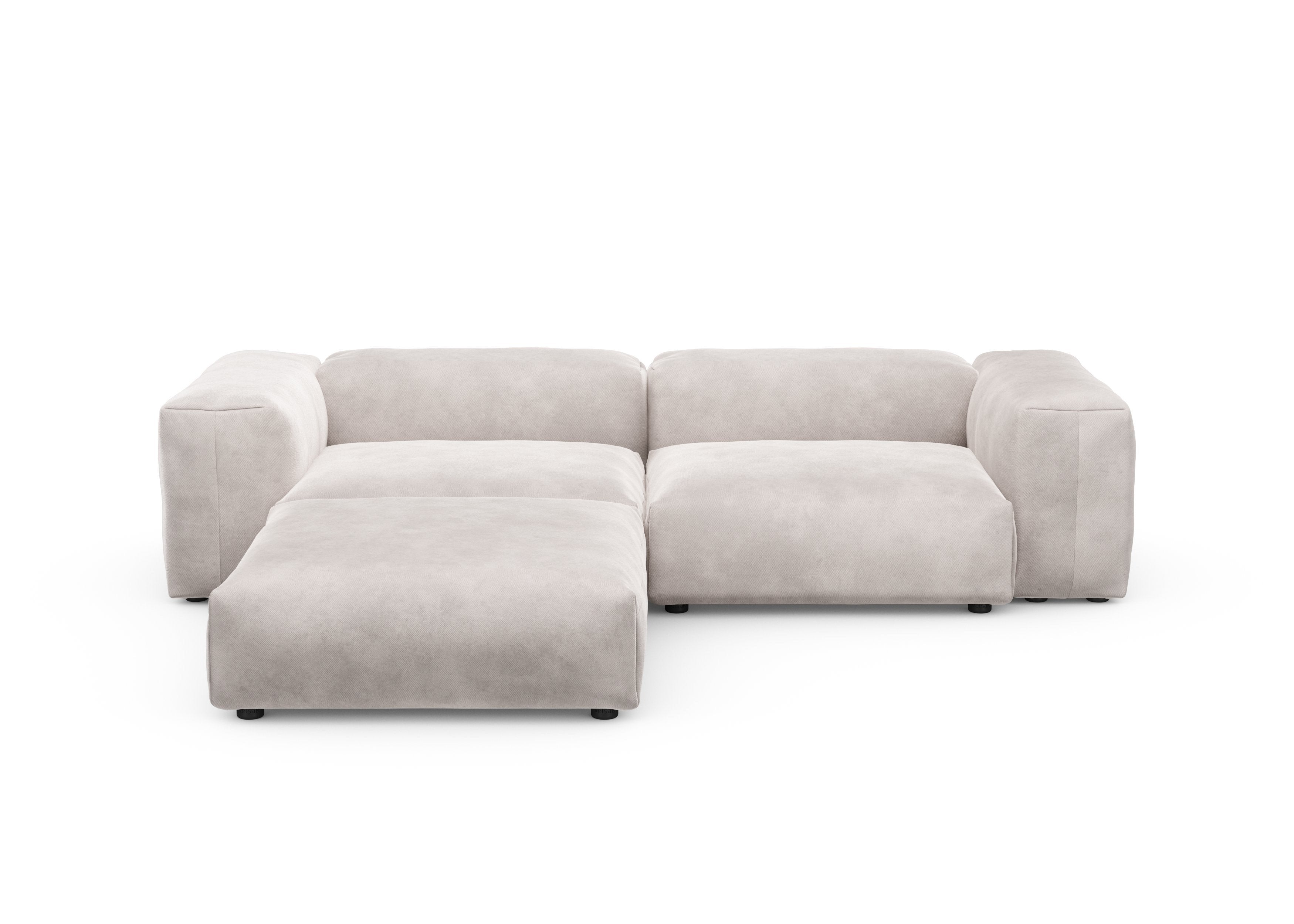 vetsak®-Corner Sofa L Velvet light grey