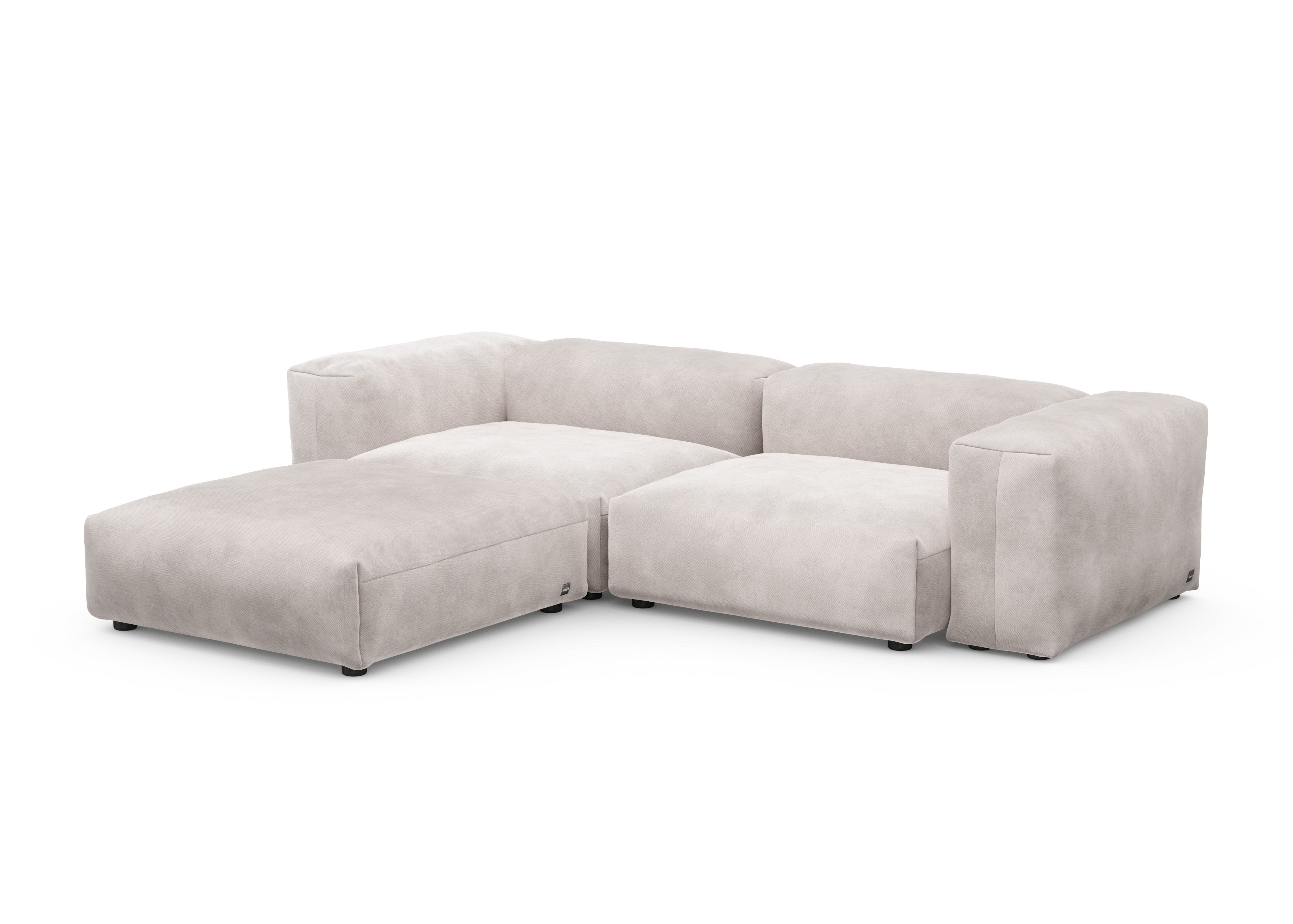 vetsak®-Corner Sofa L Velvet light grey