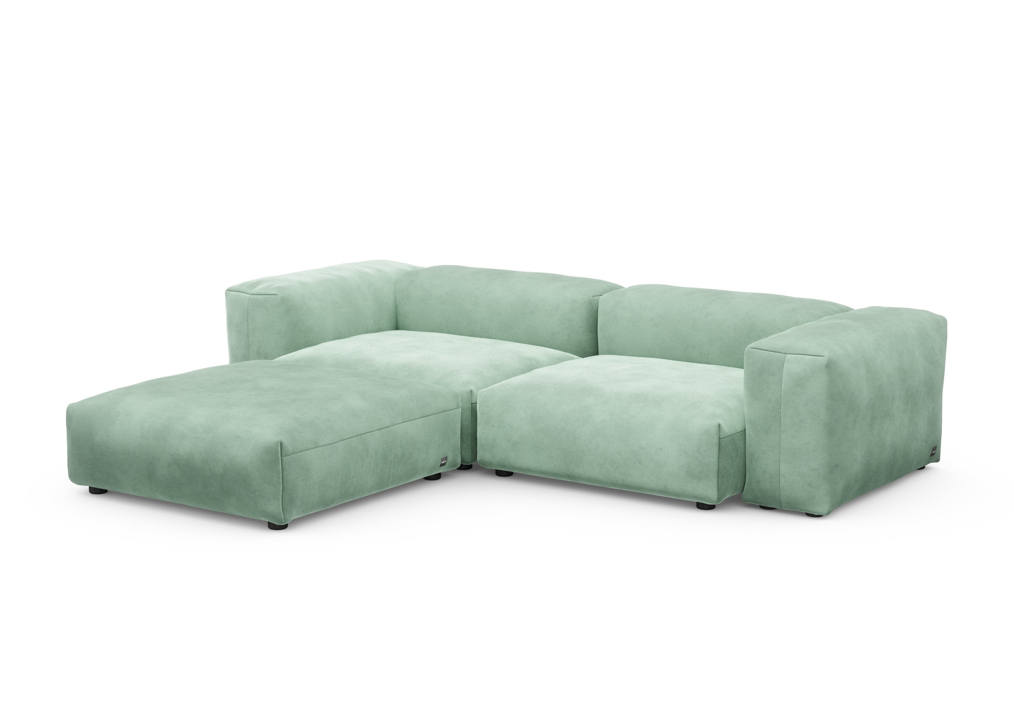 vetsak®-Corner Sofa L Velvet mint